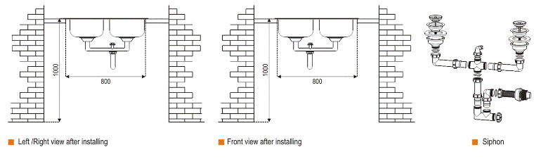 سینک استیل البرز مدل R-540 توکار