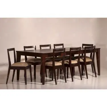 میز و صندلی تهران فرم مدل L3 سایز هشت نفر گردویی
