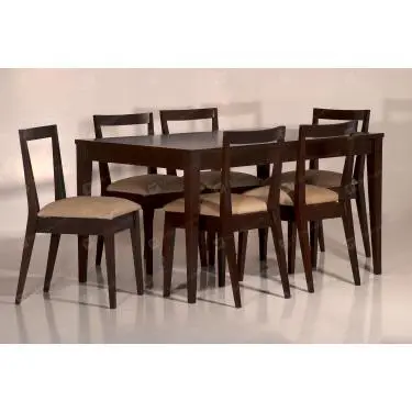 میز و صندلی تهران فرم مدل L3 سایز شش نفر گردویی