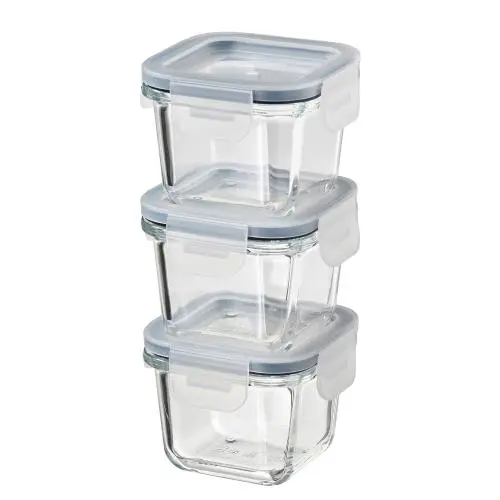 ظرف شیشه ای نگهداری غذا ایکیا بسته 3 عددی مدل +365 Ikea سایز 180 میلی لیتر ظرف شیشه ای نگهداری غذا ایکیا بسته 3 عددی مدل +365 Ikea سایز 180 میلی لیتر